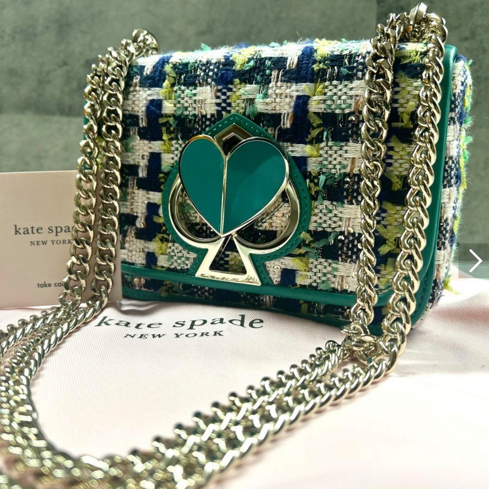 Kate Spade Blue and Green Tweed Mini Bag